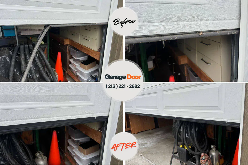 Before and after: garage door repair Huachuca City, AZ